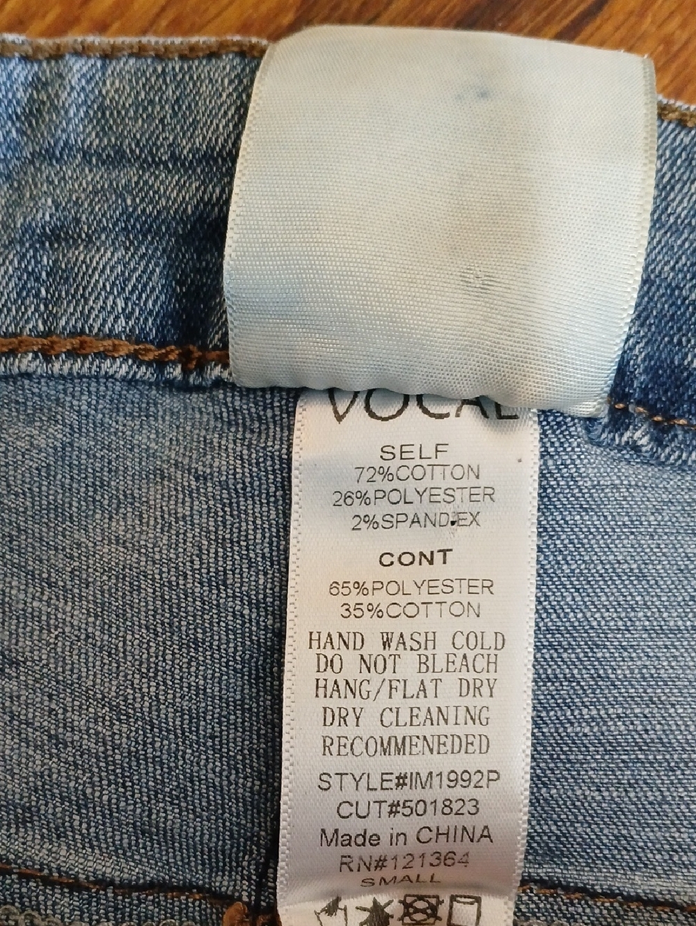 Vocal Denim Shorts with Rhinestone Fringe - Small - Picture 5 of 8